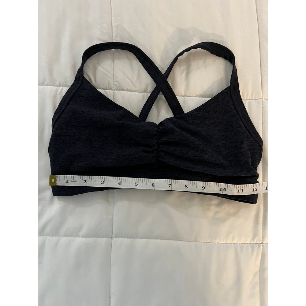 Vuori Elevation Ruched Sports Bra SZ Medium Dark Gray - Picture 5 of 6